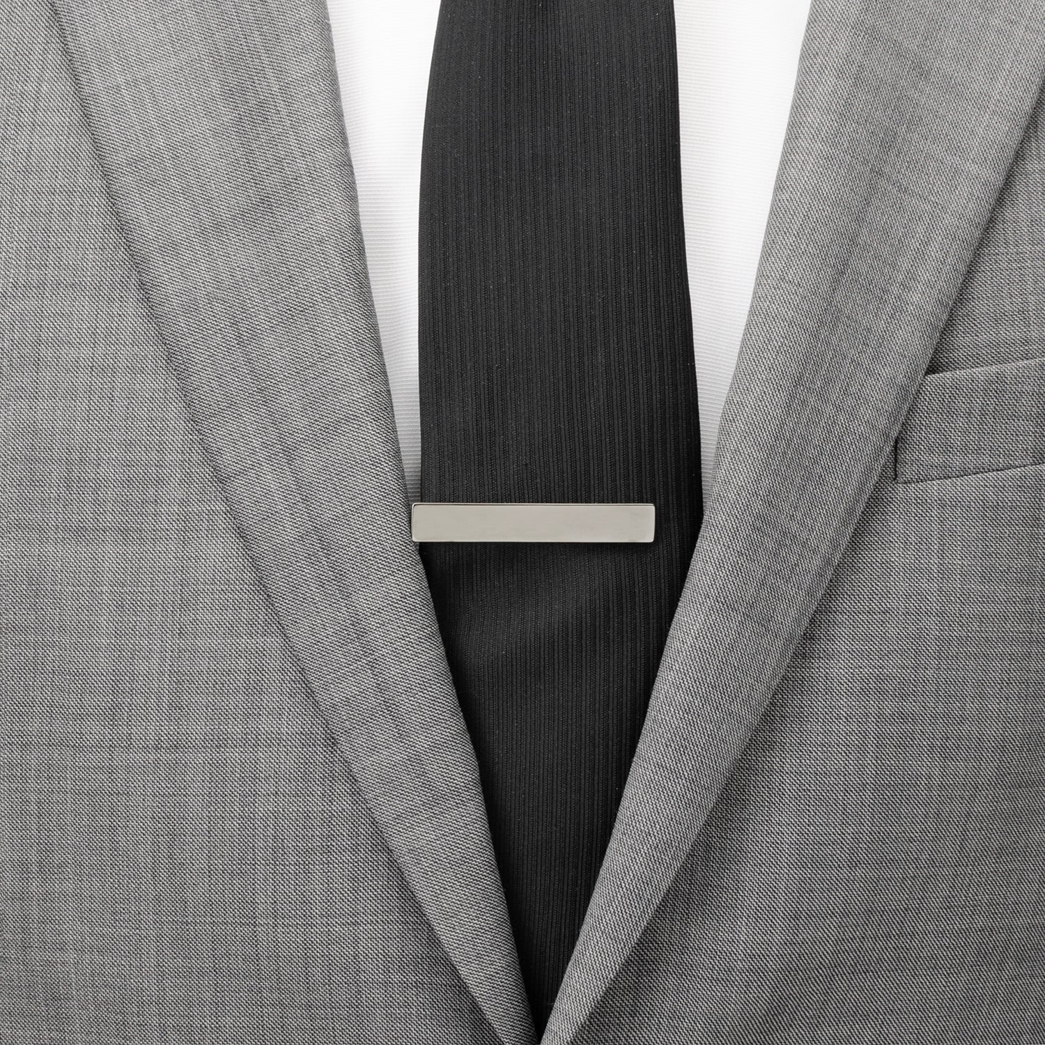 Stainless Steel Gunmetal Engravable Tie Clip - SARTORO950
