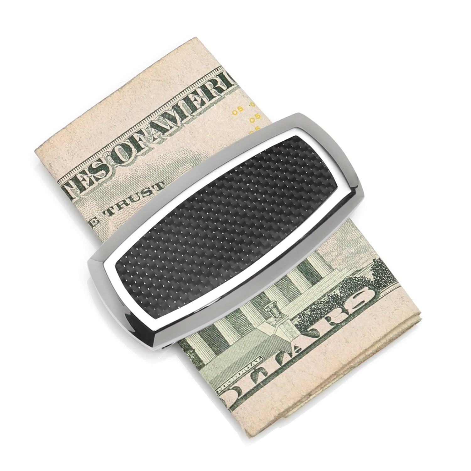 Stainless Steel Inlaid Black Carbon Fiber Money Clip - SARTORO424