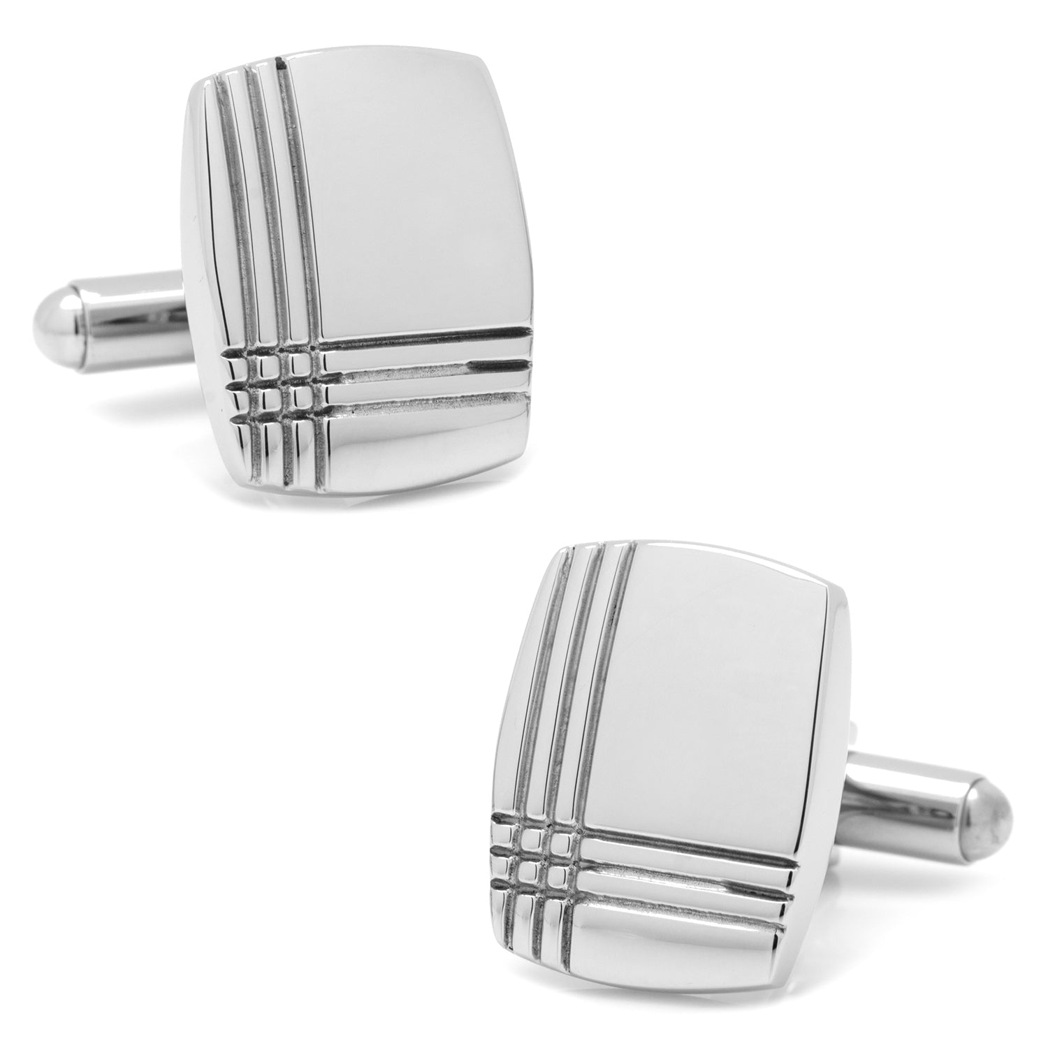 Stainless Steel Tartan Plaid 5-Stud Set - SARTORO947