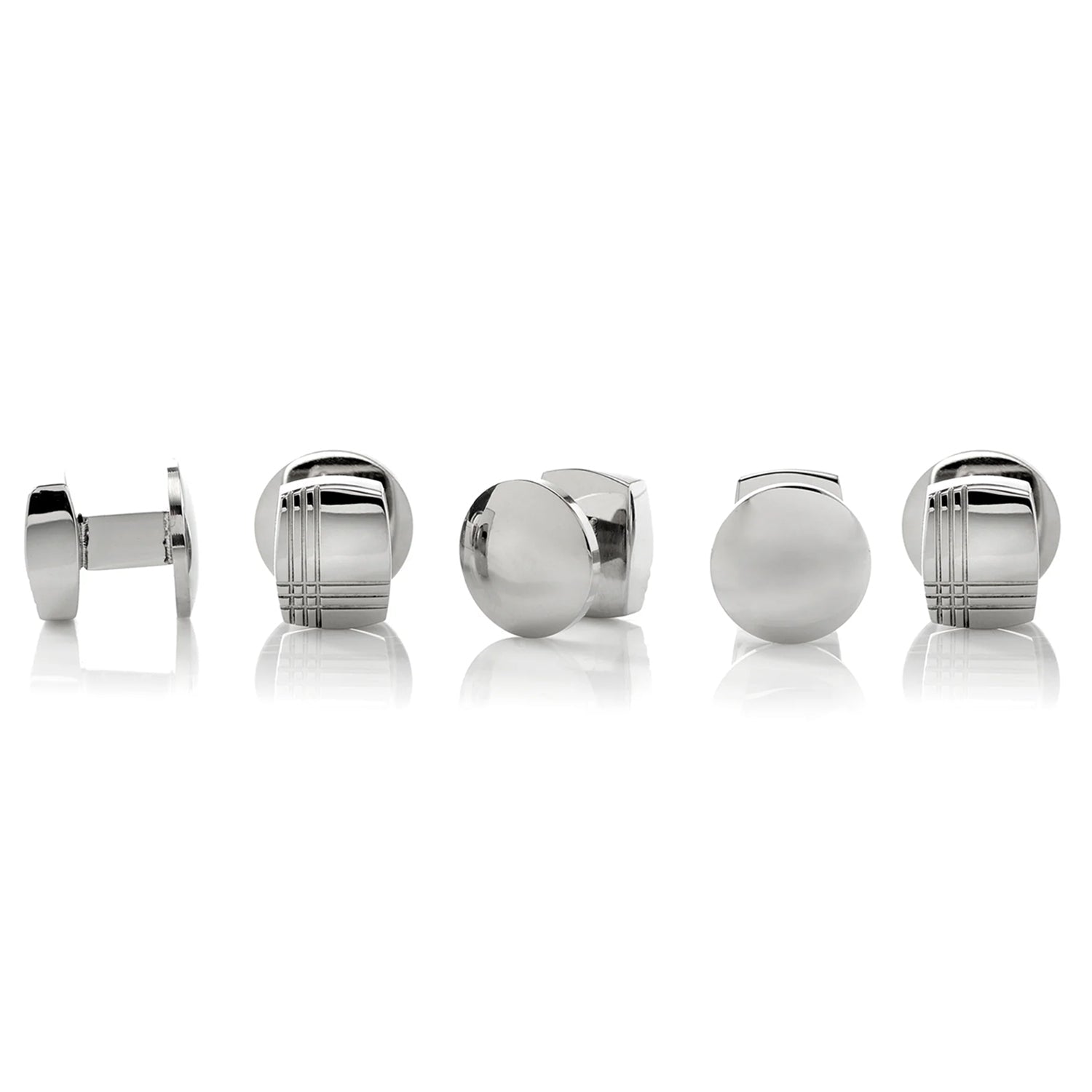 Stainless Steel Tartan Plaid 5-Stud Set - SARTORO246