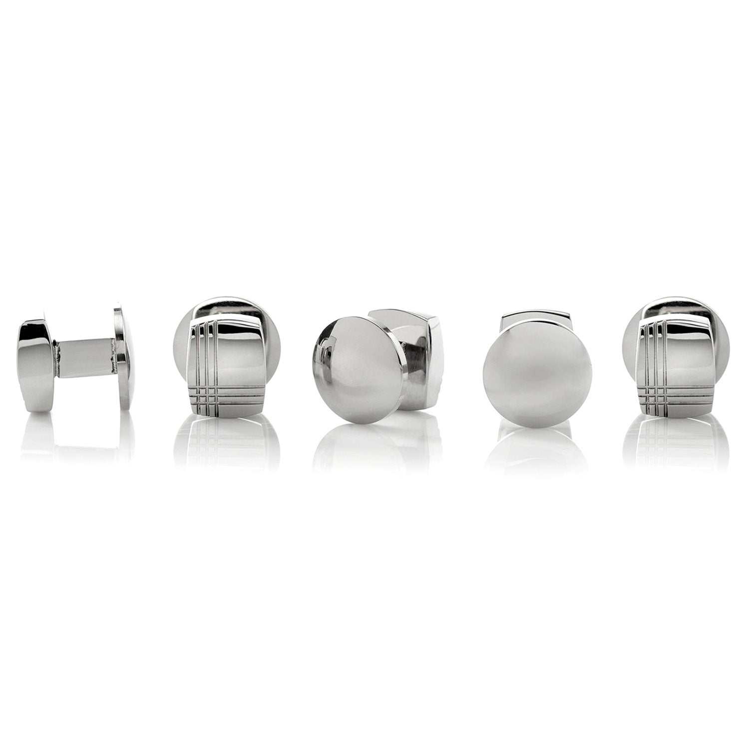 Stainless Steel Tartan Plaid 5-Studs - SARTORO43