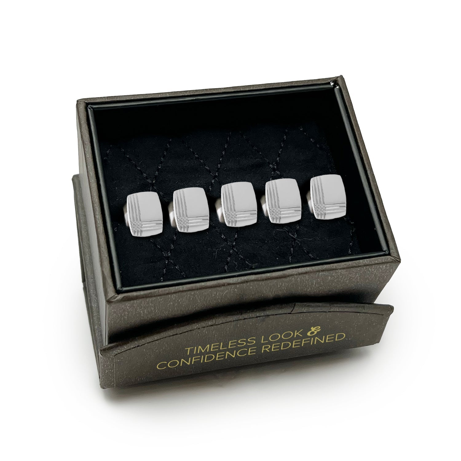 Stainless Steel Tartan Plaid 5-Studs - SARTORO927
