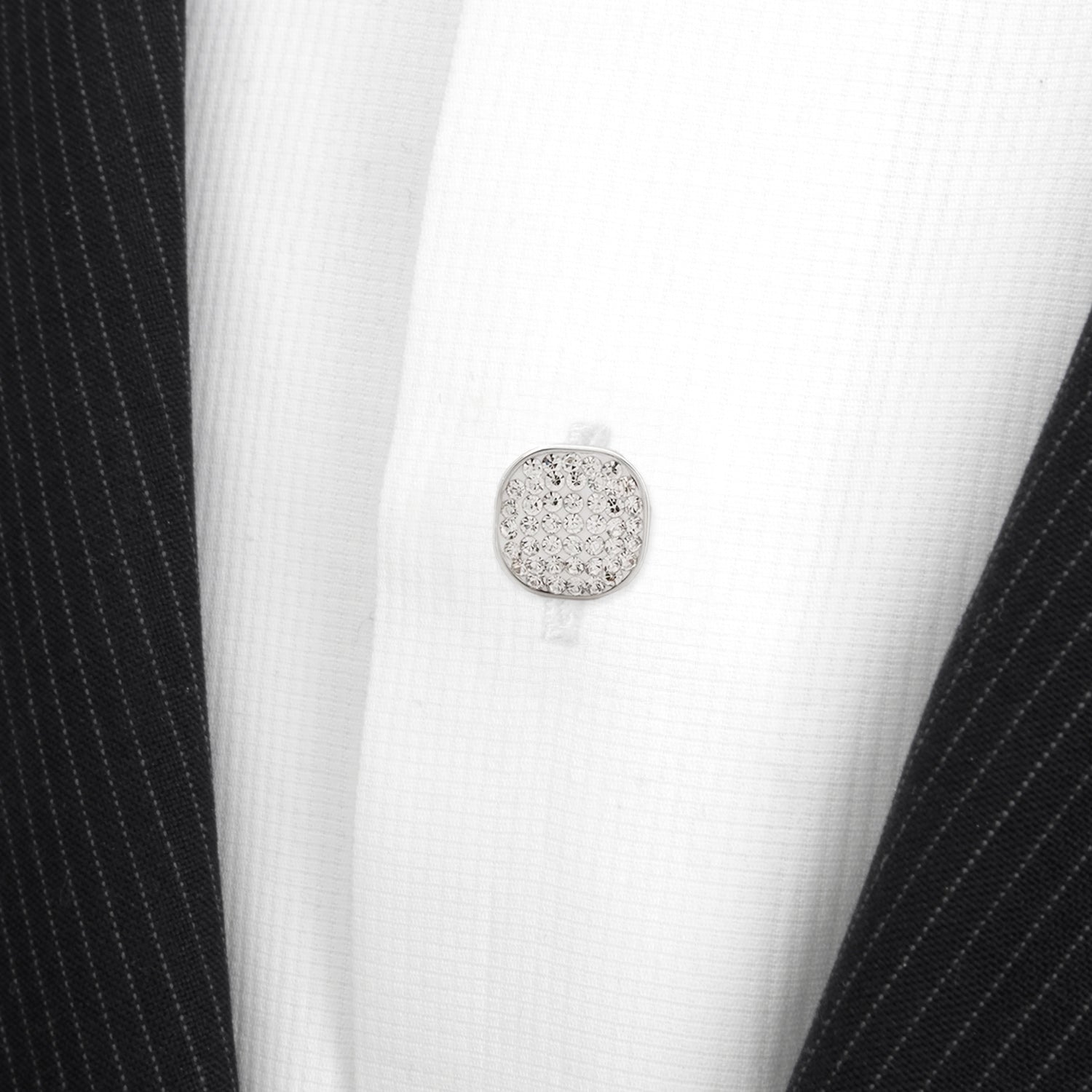 Stainless Steel White Pave Crystal 5-Studs - SARTORO340