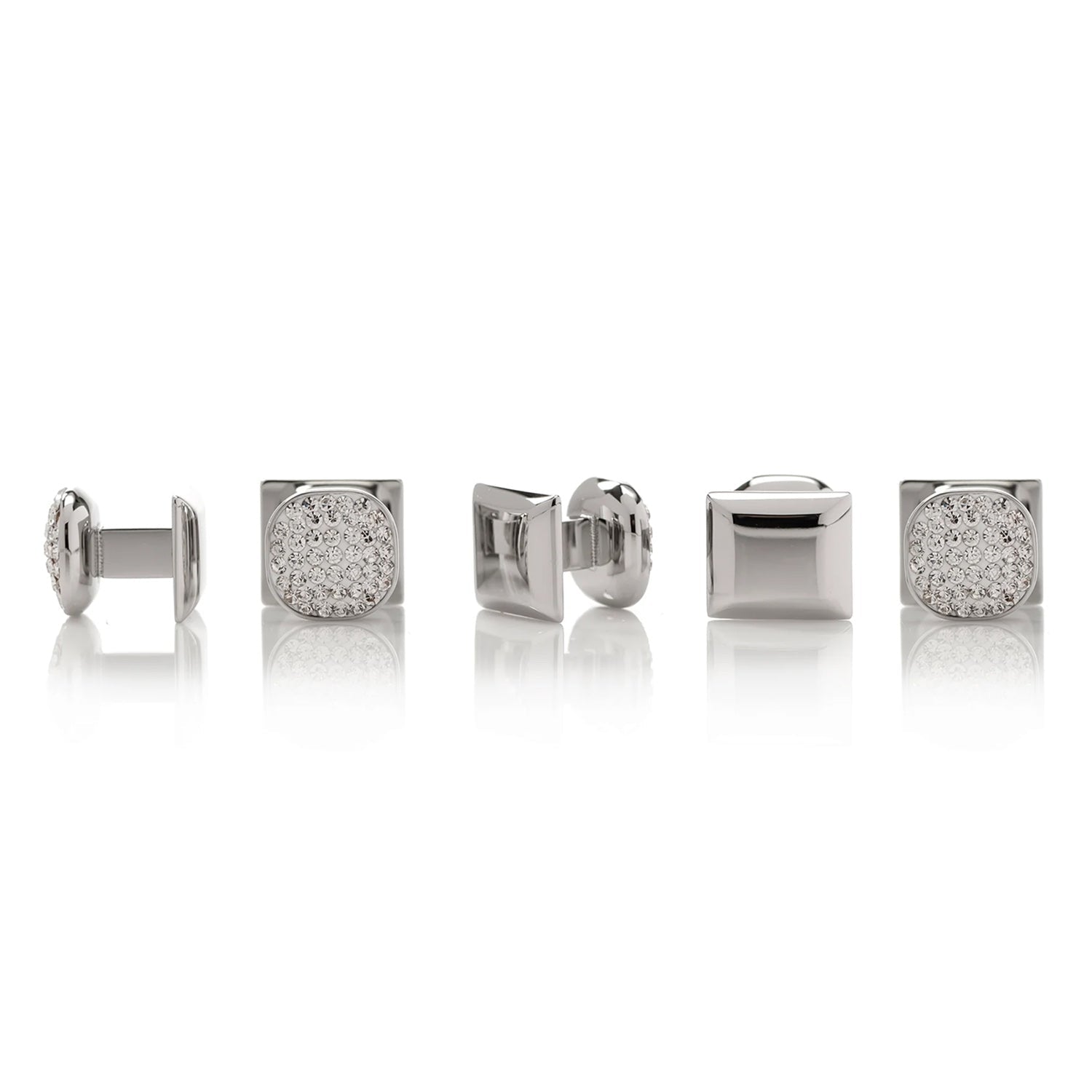 Stainless Steel White Pave Crystal 5-Studs - SARTORO816