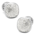 Stainless Steel White Pave Crystal Cufflinks - SARTORO162