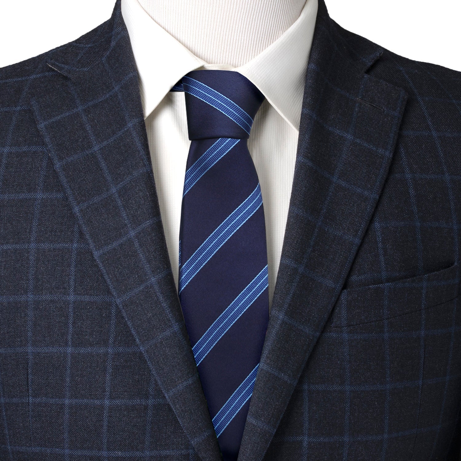 Star Trek Enterprise Flight Blue Stripe Men's Tie - SARTORO761