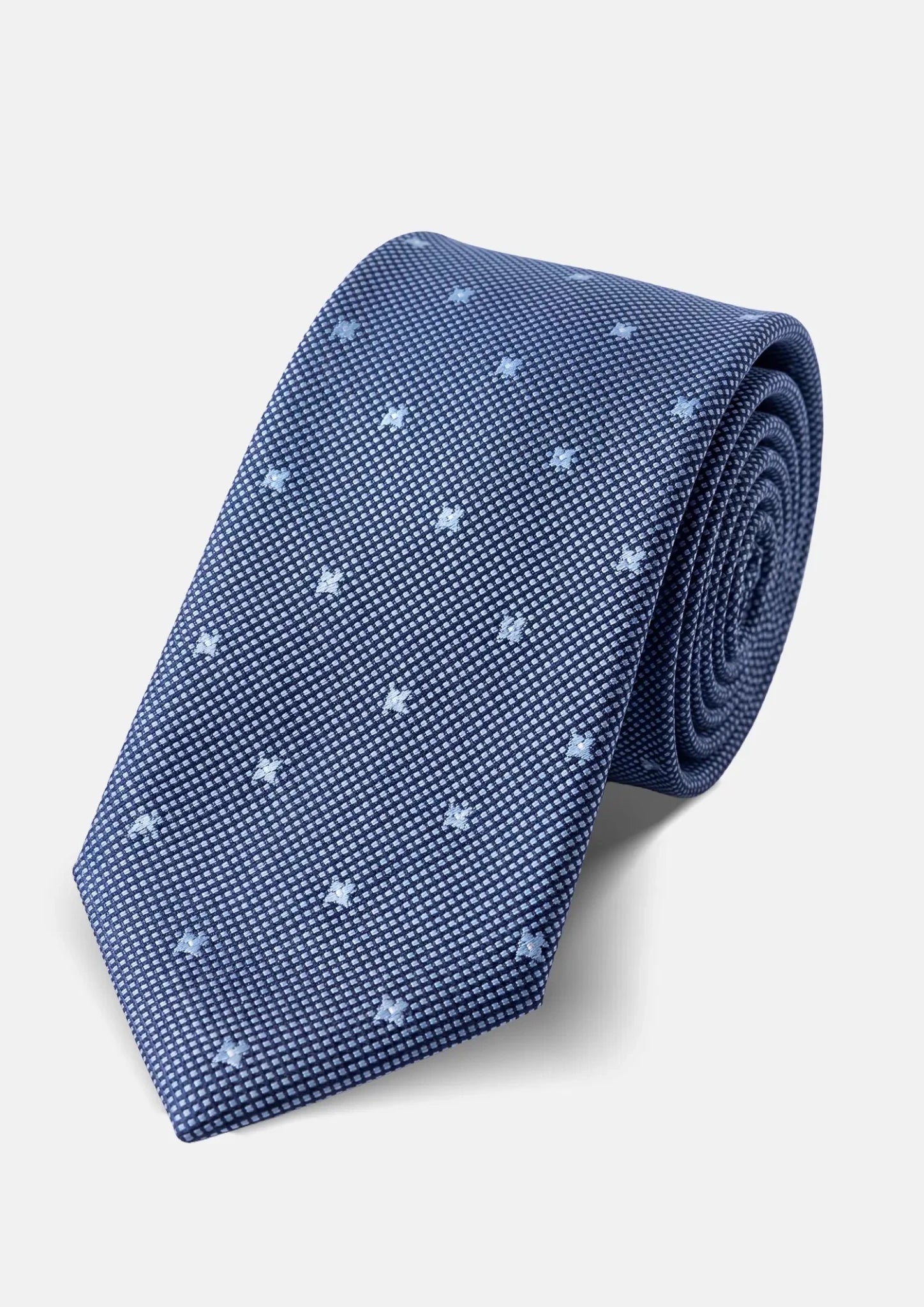 Steel Blue Micro Floral Tie925