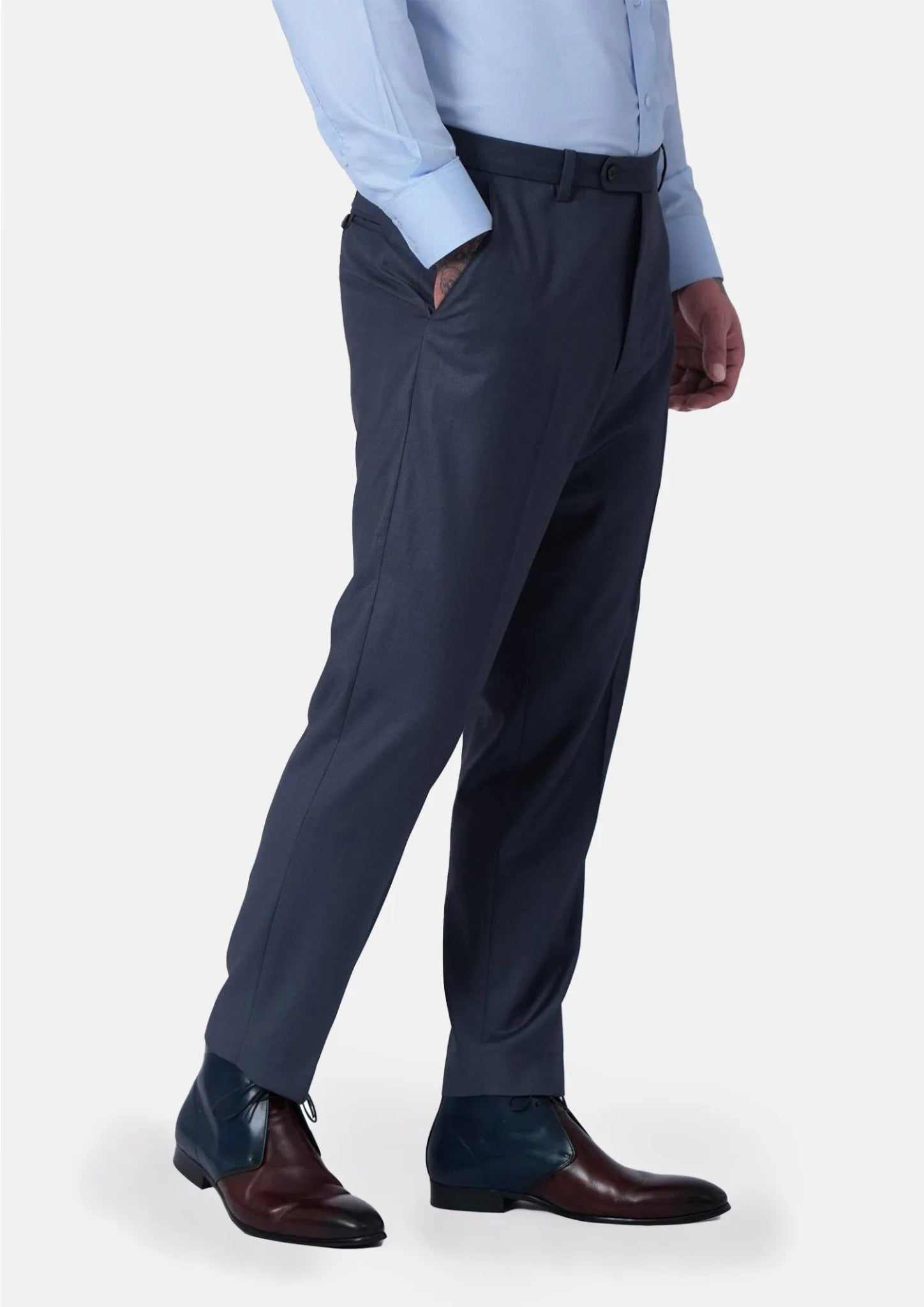Steel Grey Twill Pants - SARTORO