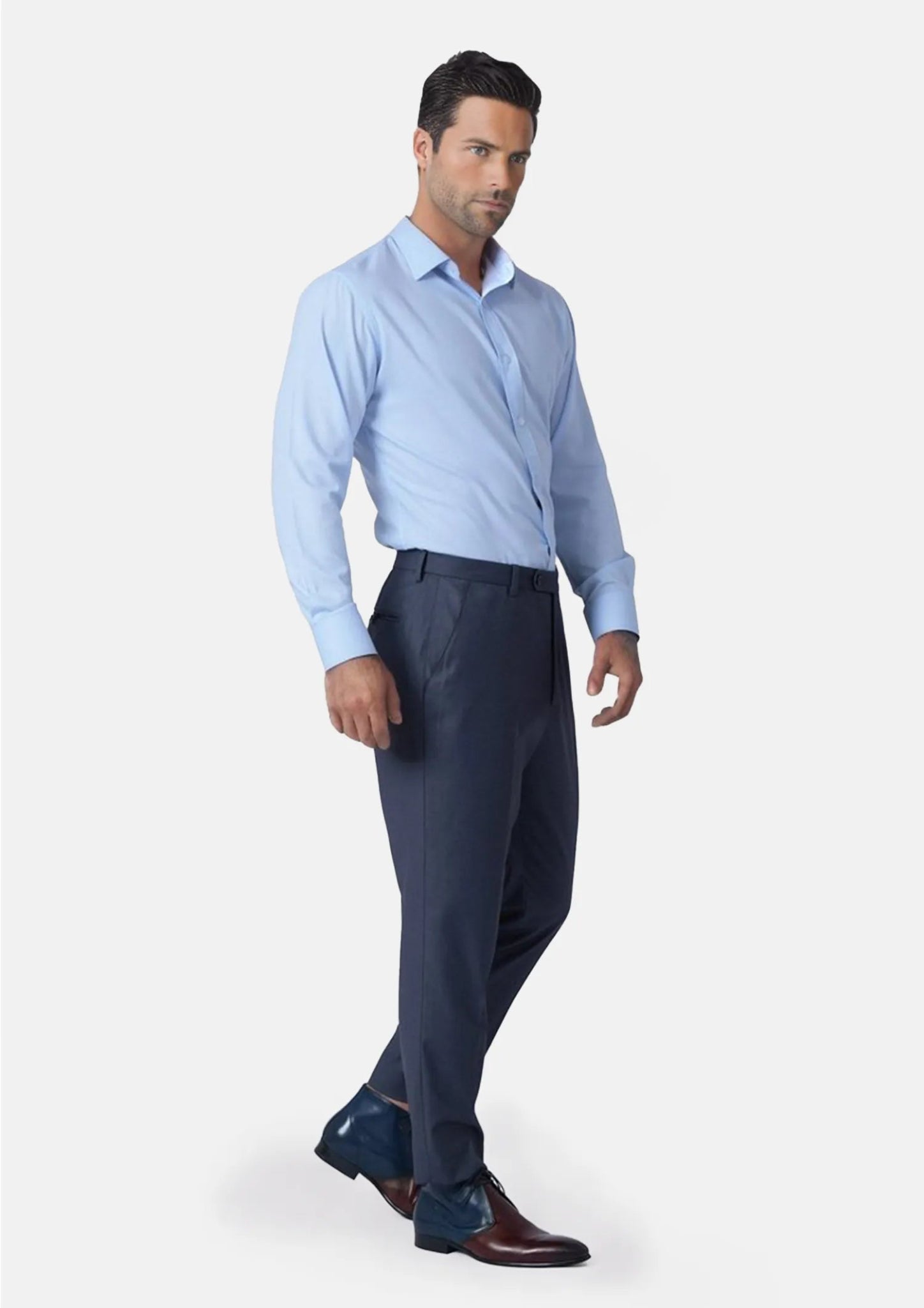 Steel Grey Twill Pants - SARTORO