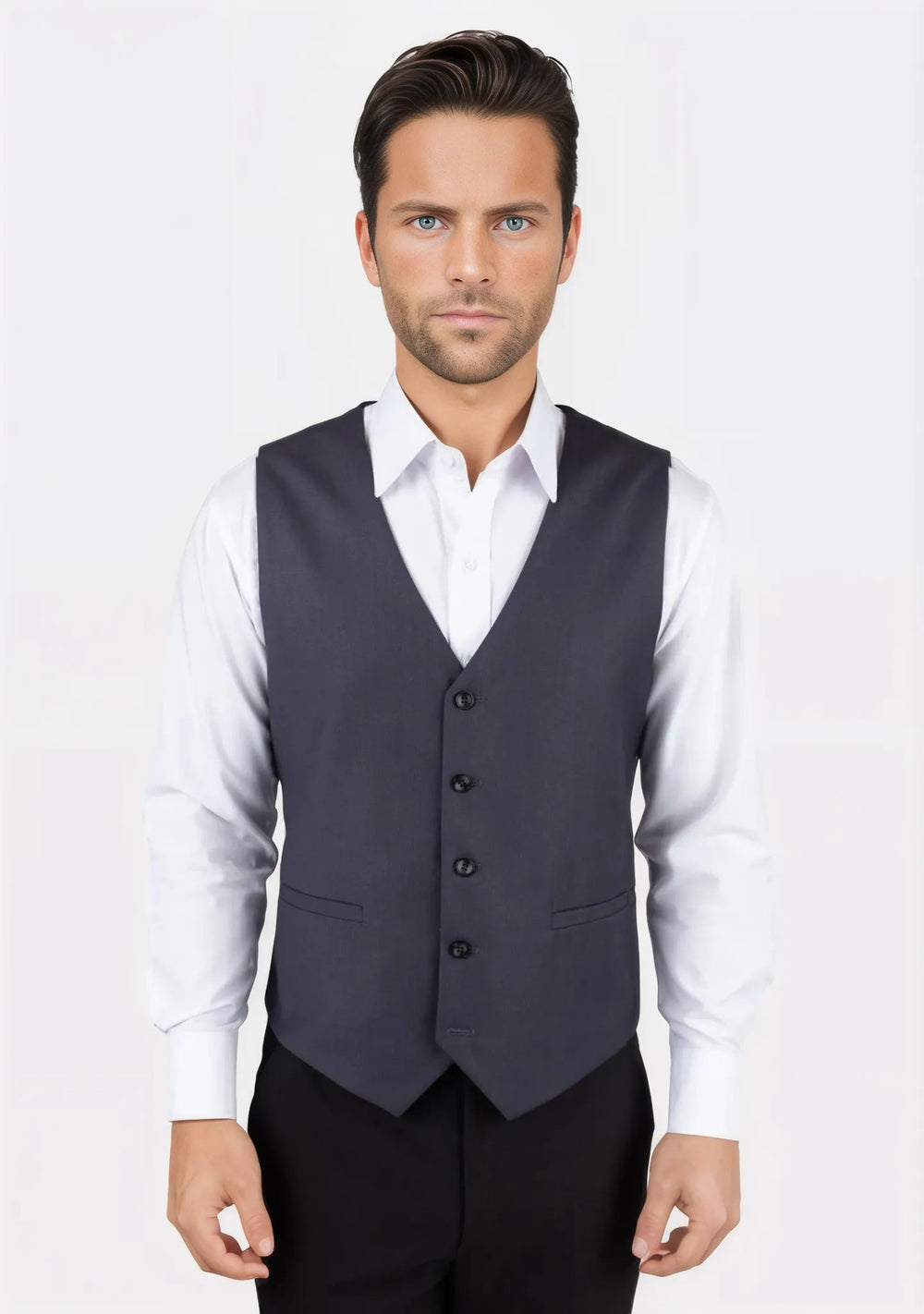 Steel Grey Twill Vest410