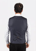 Steel Grey Twill Vest - SARTORO