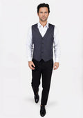 Steel Grey Twill Vest - SARTORO