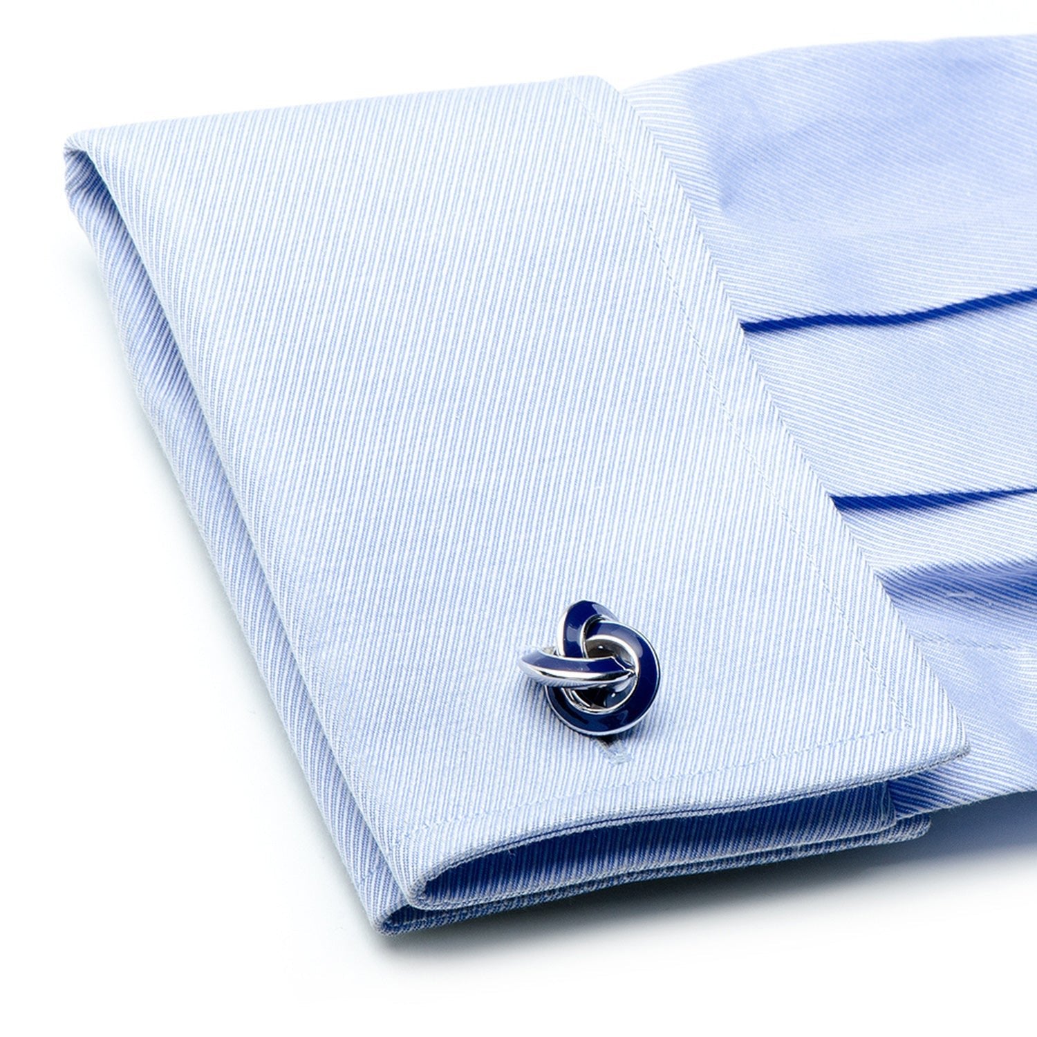 Sterling Blue Enamel Knot Cufflinks - SARTORO476
