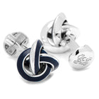 Sterling Blue Enamel Knot Cufflinks - SARTORO31