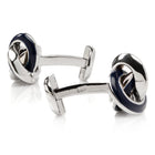 Sterling Blue Enamel Knot Cufflinks - SARTORO454