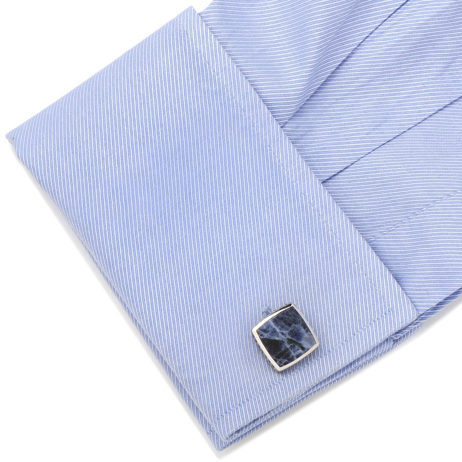Sterling Classic Scaled Lapis Cufflinks - SARTORO677