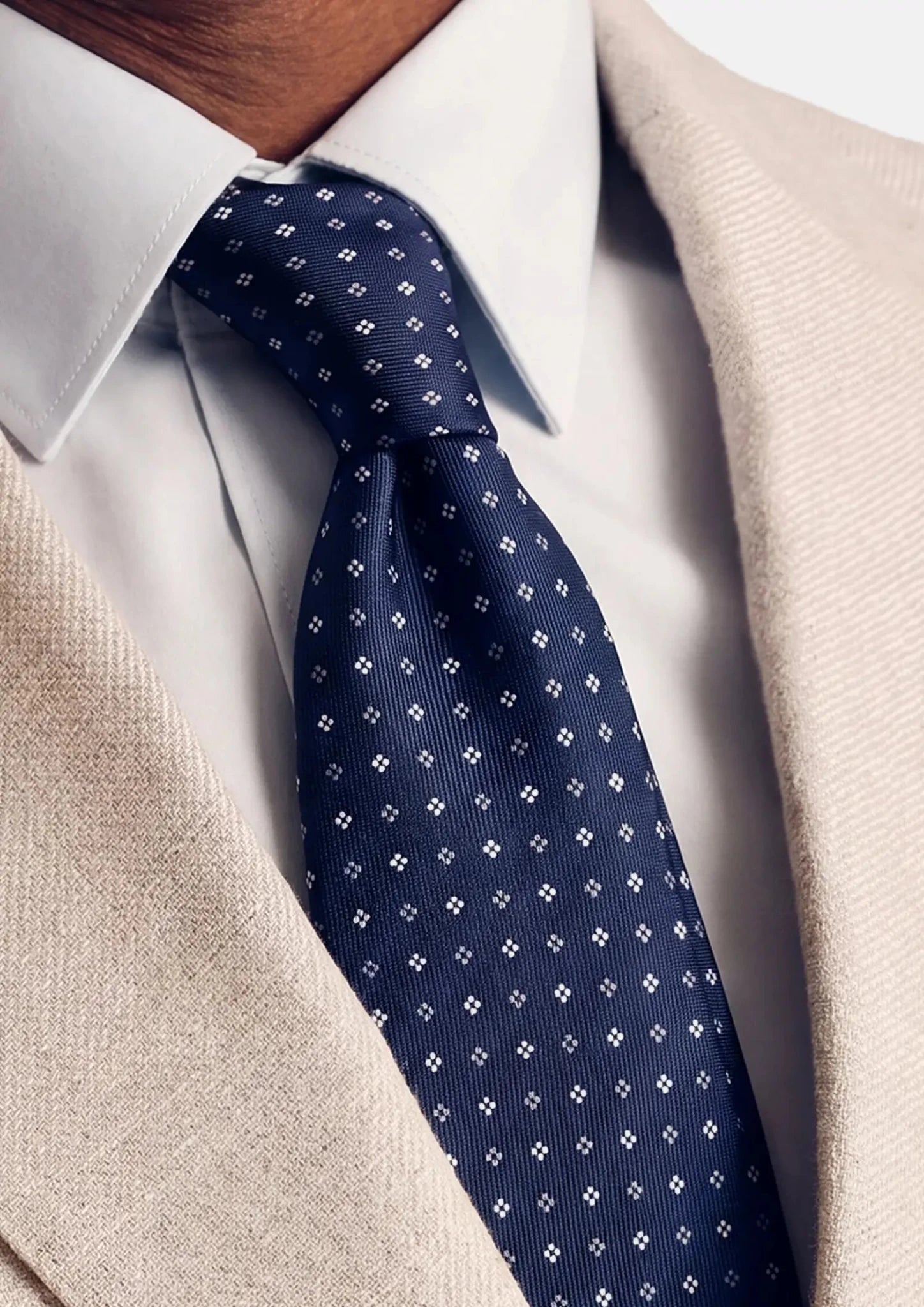 Sterling Diamond Navy Tie522