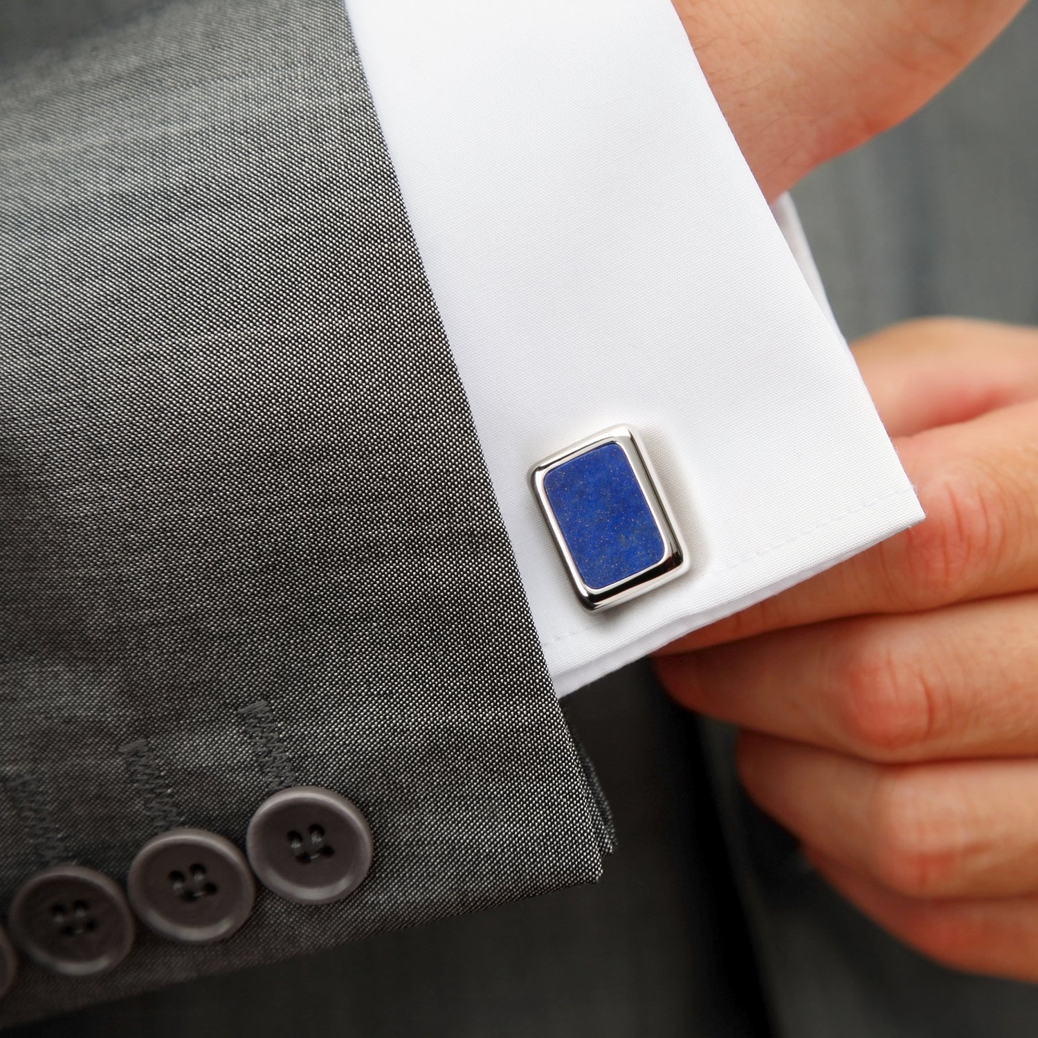 Sterling Silver and Lapis JFK Presidential Cufflinks - SARTORO512