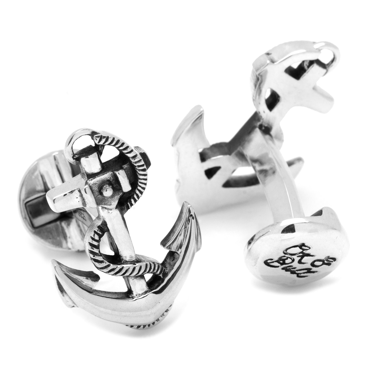 Sterling Silver Boat Anchor Cufflinks - SARTORO999