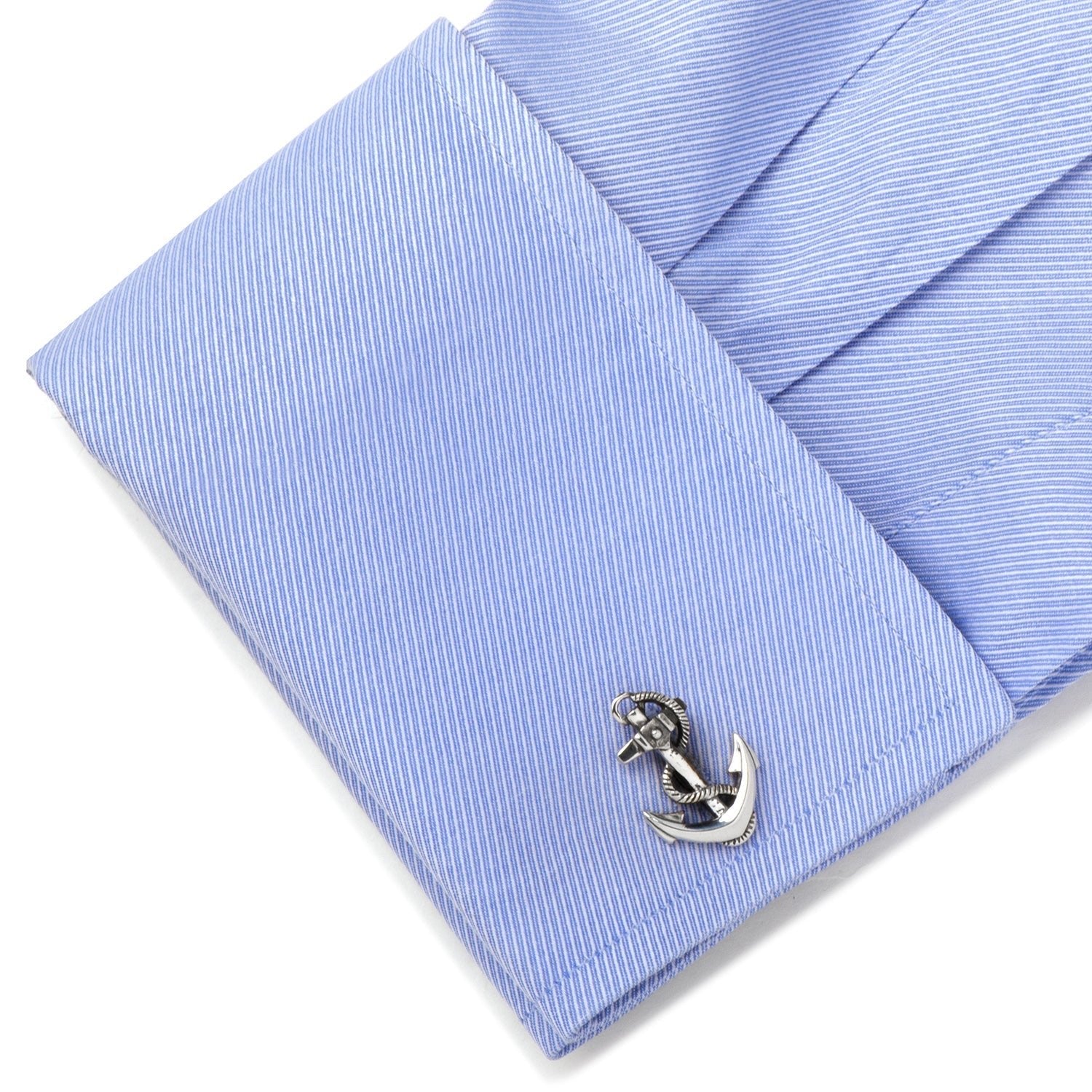Sterling Silver Boat Anchor Cufflinks - SARTORO66