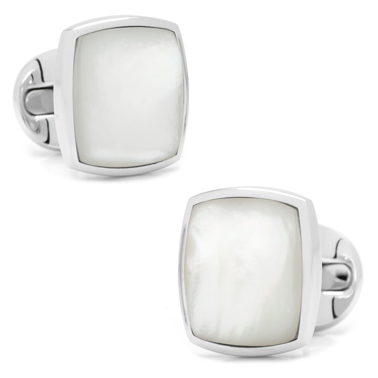 Sterling Silver Classic Cushion Mother of Pearl Cufflinks - SARTORO891