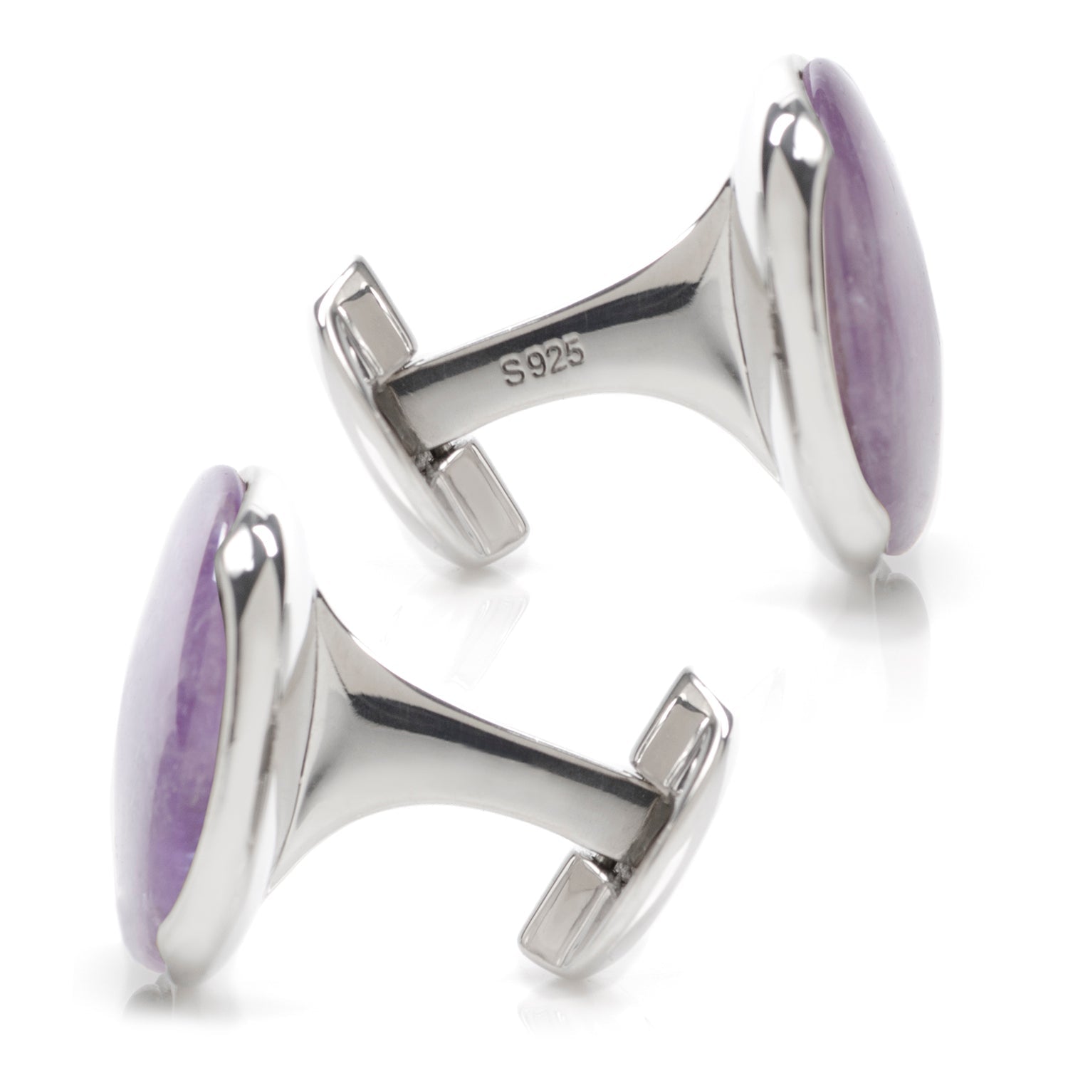 Sterling Silver Classic Formal Amethyst Cufflinks - SARTORO649