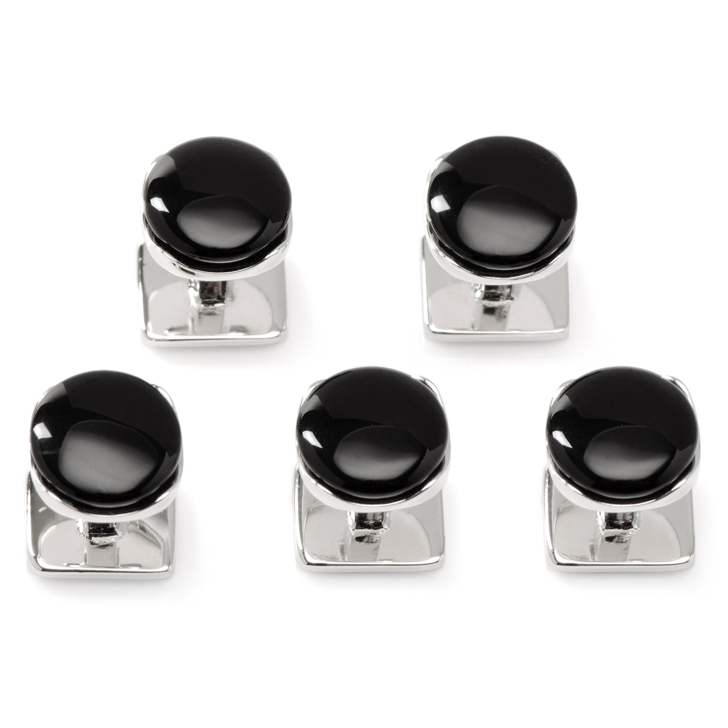 Sterling Silver Classic Formal Black Onyx 5-Studs668