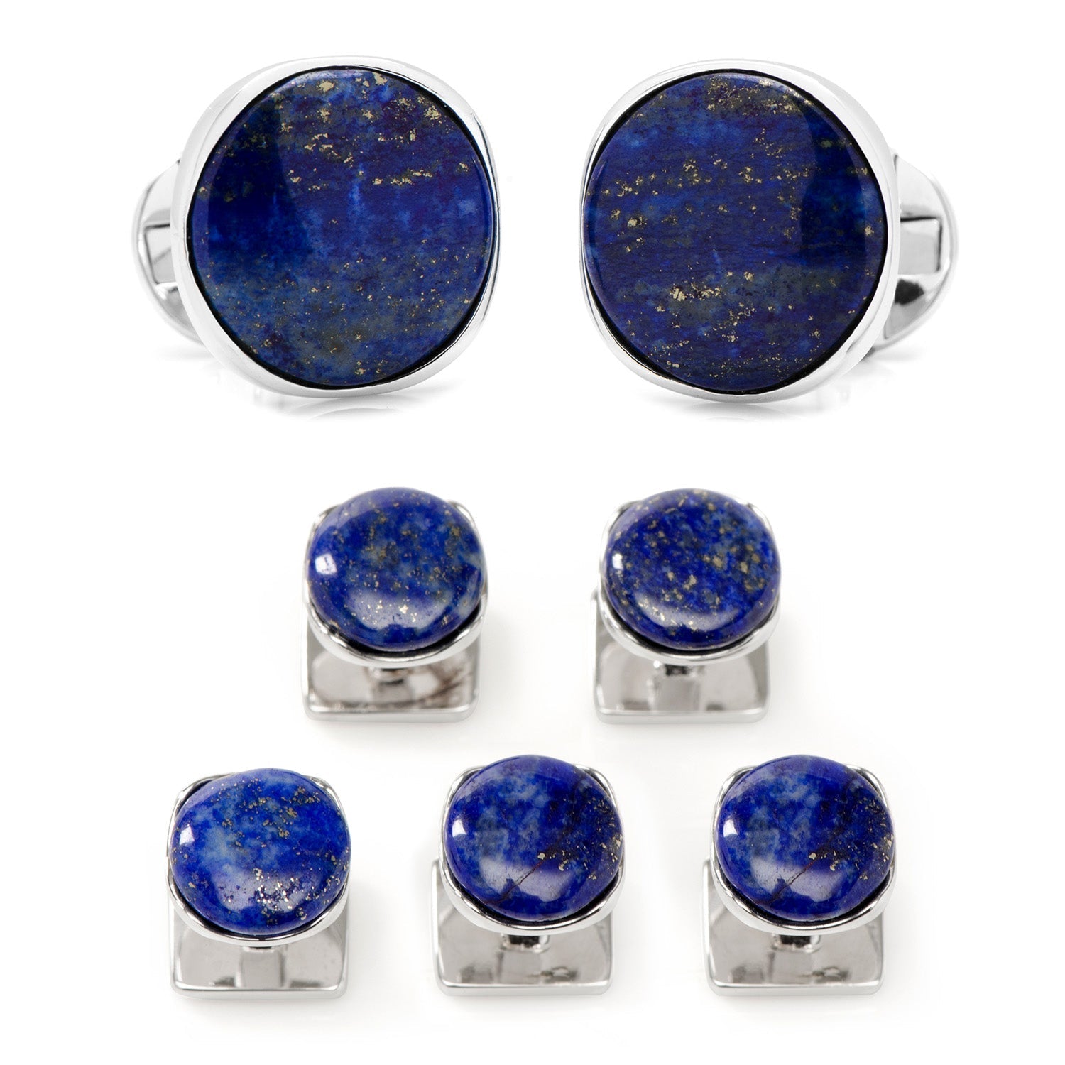 Sterling Silver Classic Formal Lapis 5-Stud Set284