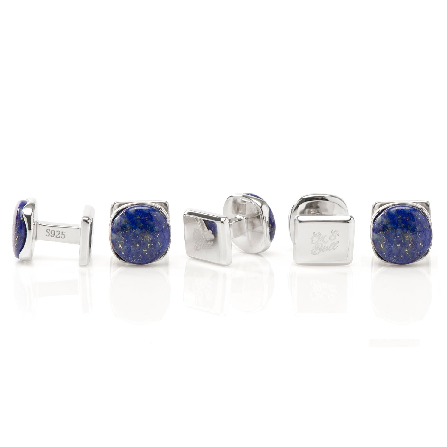 Sterling Silver Classic Formal Lapis 5-Studs - SARTORO984