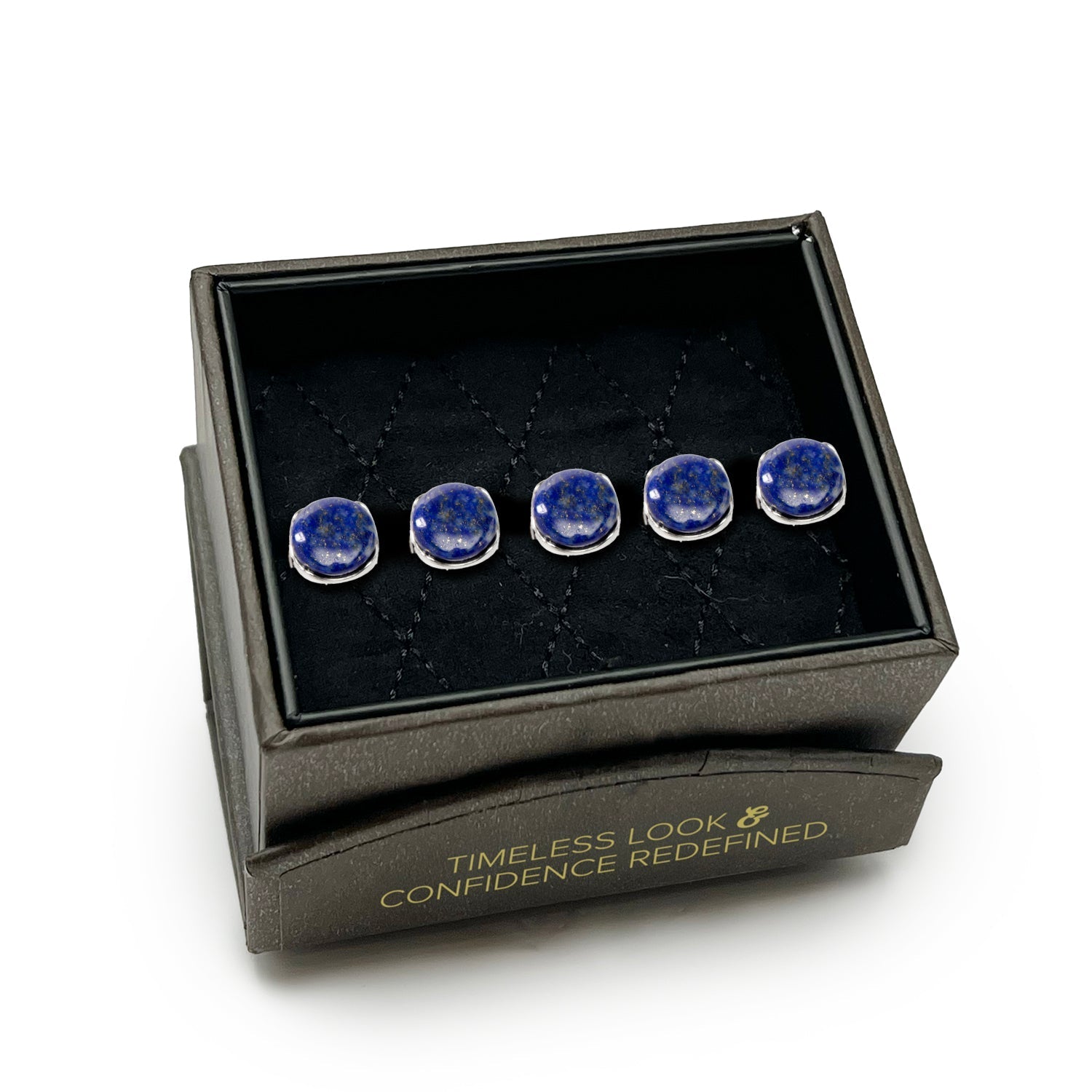 Sterling Silver Classic Formal Lapis 5-Studs - SARTORO743