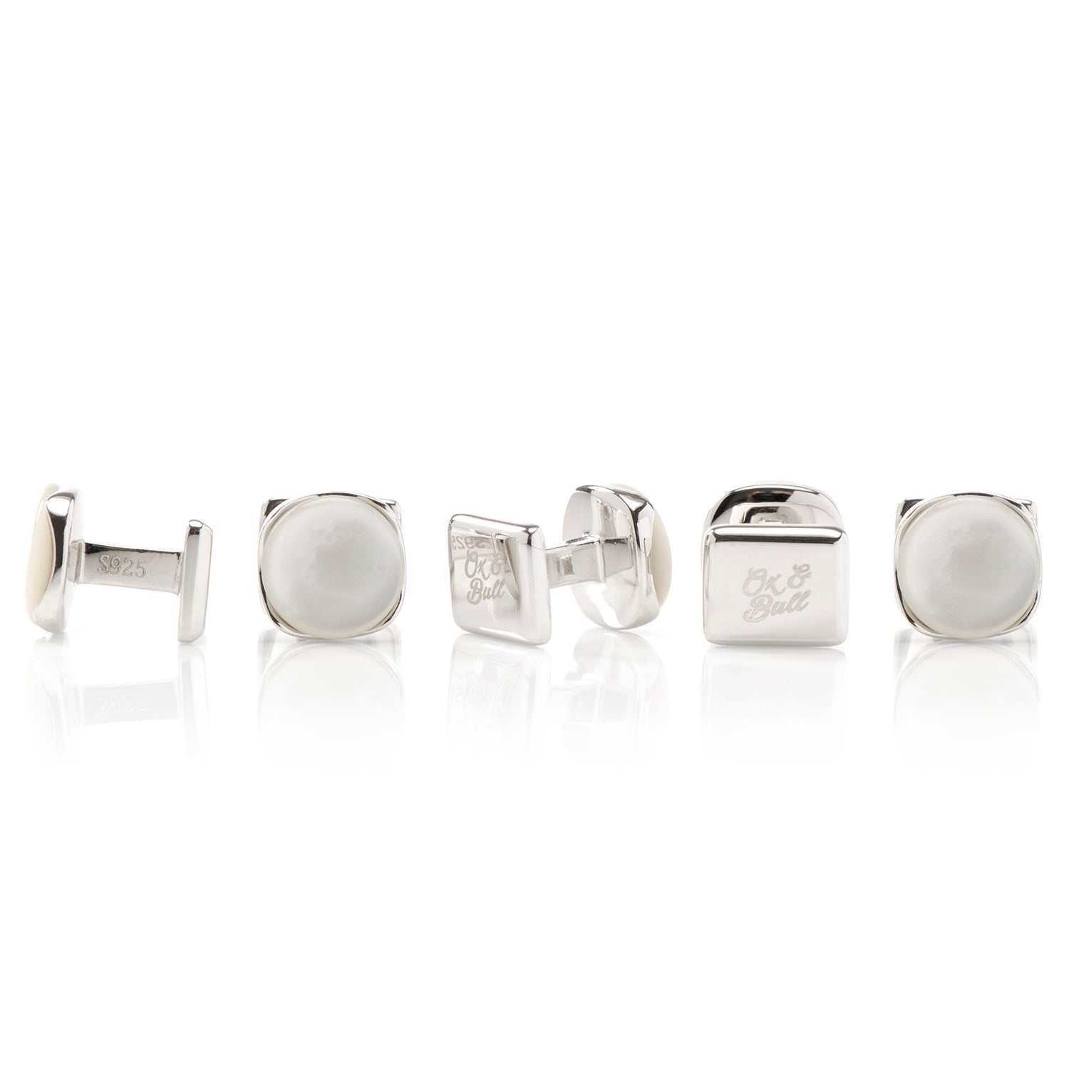 Sterling Silver Classic Formal Mother of Pearl 5-Stud Set - SARTORO117