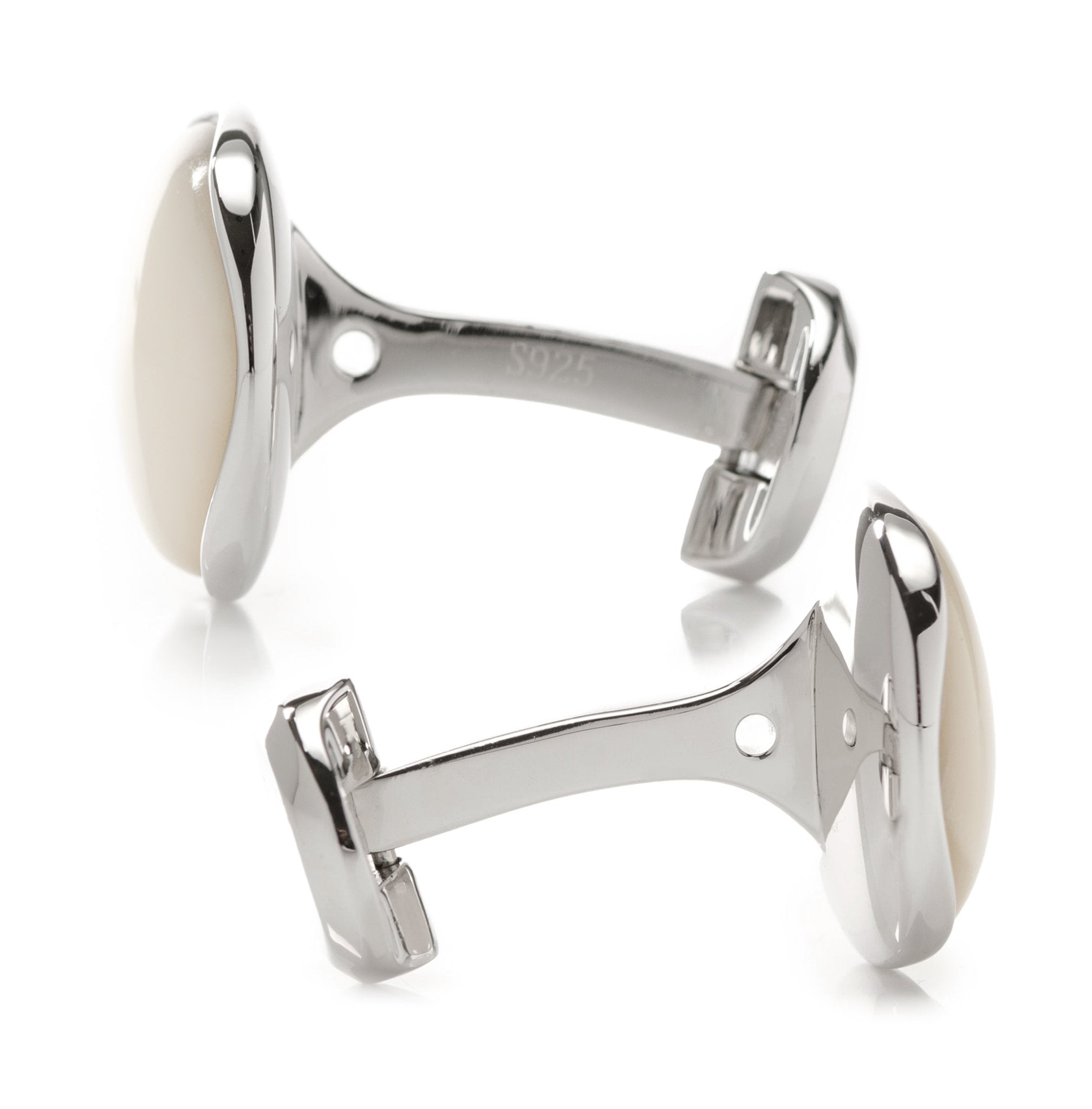 Sterling Silver Classic Formal Mother of Pearl Cufflinks - SARTORO71
