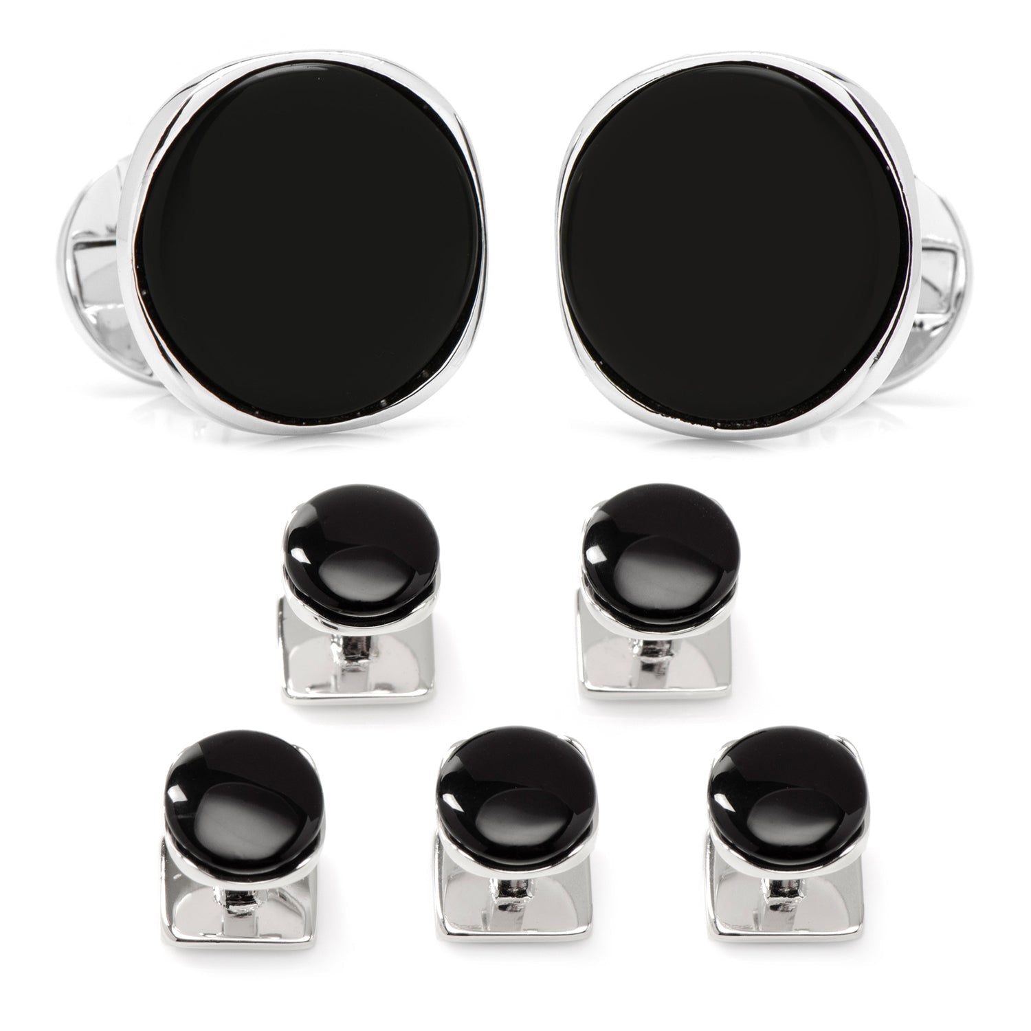 Sterling Silver Classic Formal Onyx 5-Stud Set582