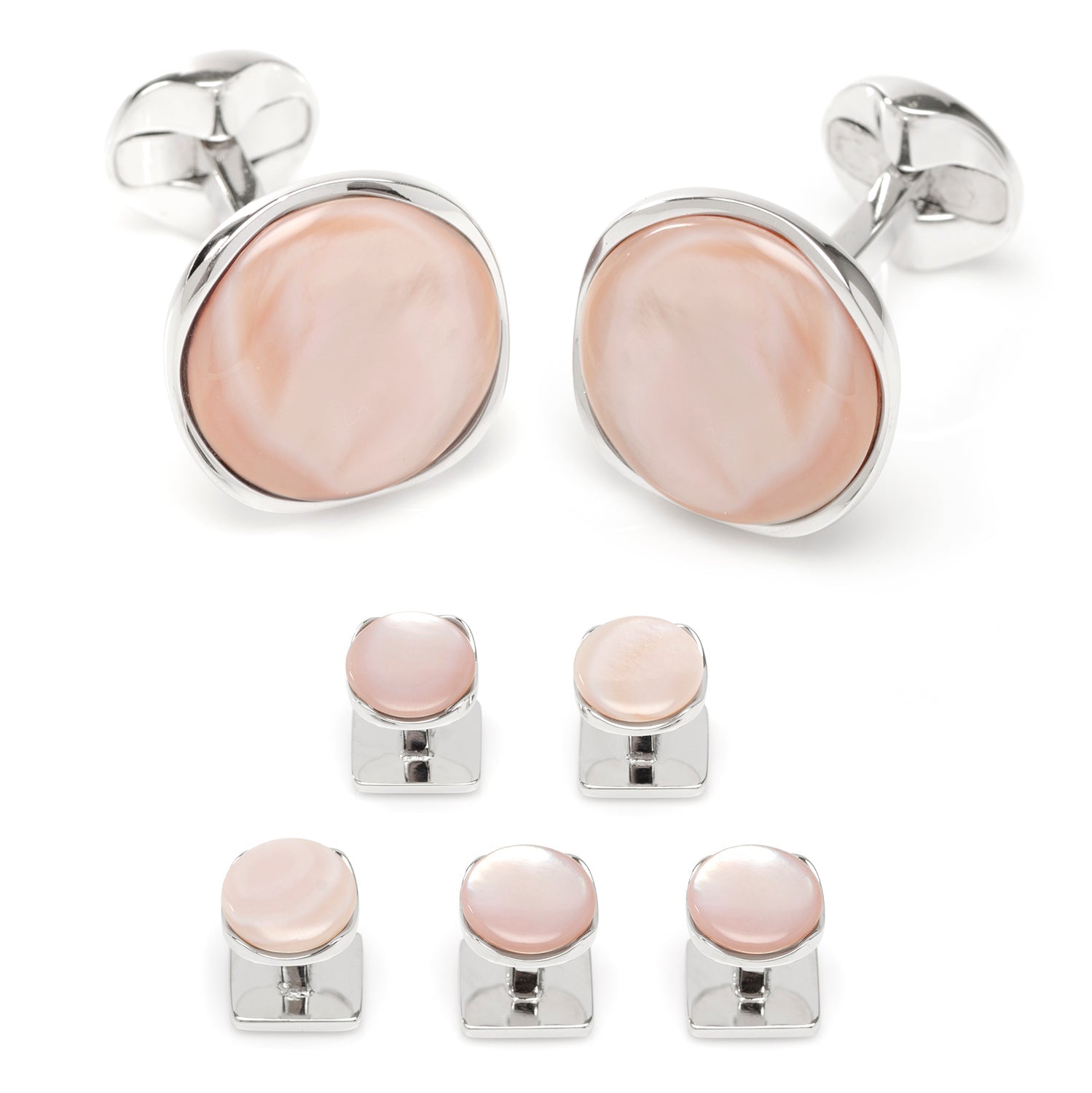 Sterling Silver Classic Formal Pink Mother of Pearl 5-Stud Set912