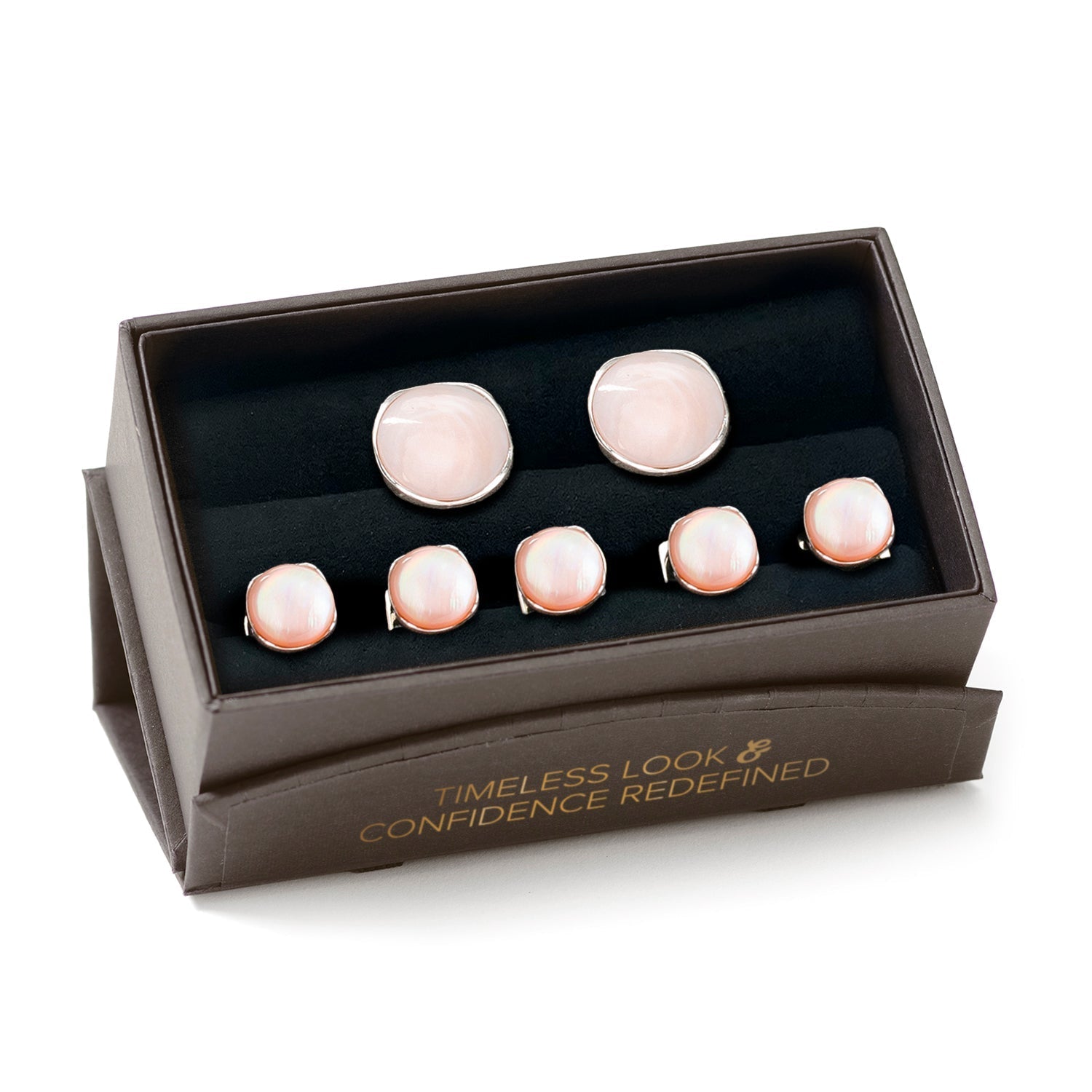 Sterling Silver Classic Formal Pink Mother of Pearl 5-Stud Set - SARTORO886