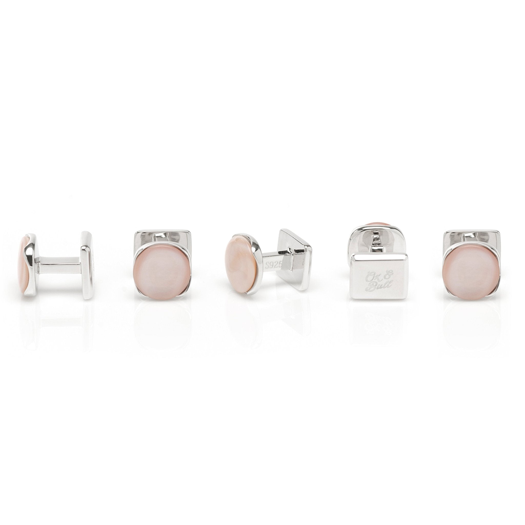Sterling Silver Classic Formal Pink Mother of Pearl 5-Studs - SARTORO794