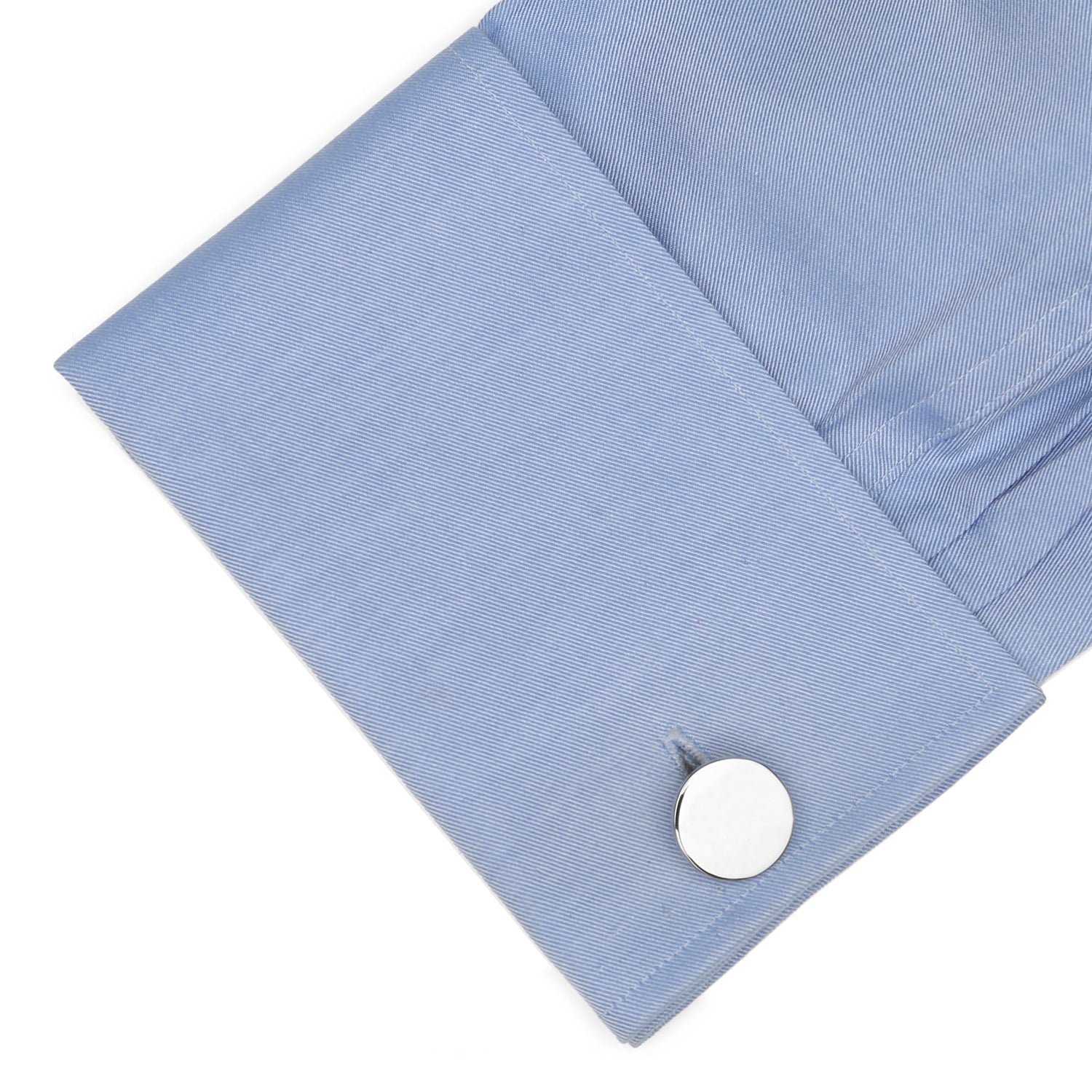 Sterling Silver Infinity Edge Round Engravable Cufflinks - SARTORO332
