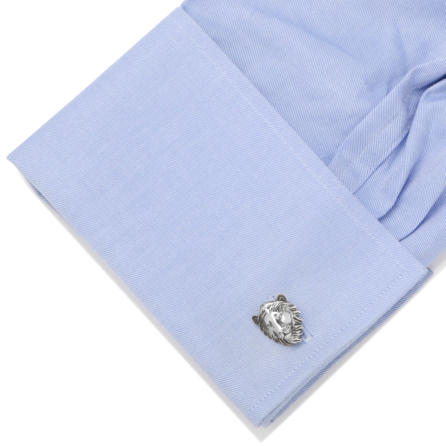Sterling Silver Lion Head Cufflinks - SARTORO569