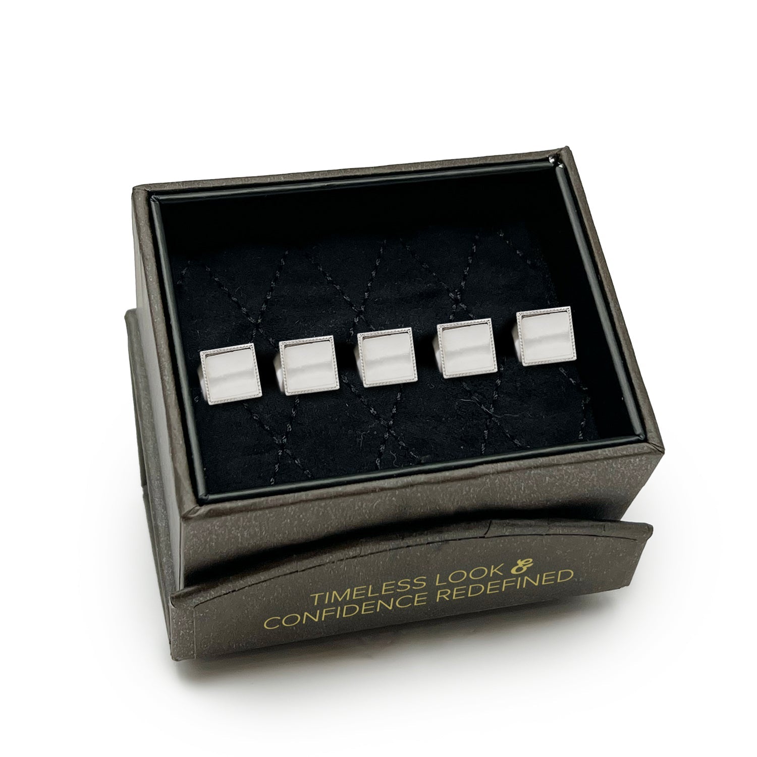 Sterling Silver Rope Square 5-Studs - SARTORO127
