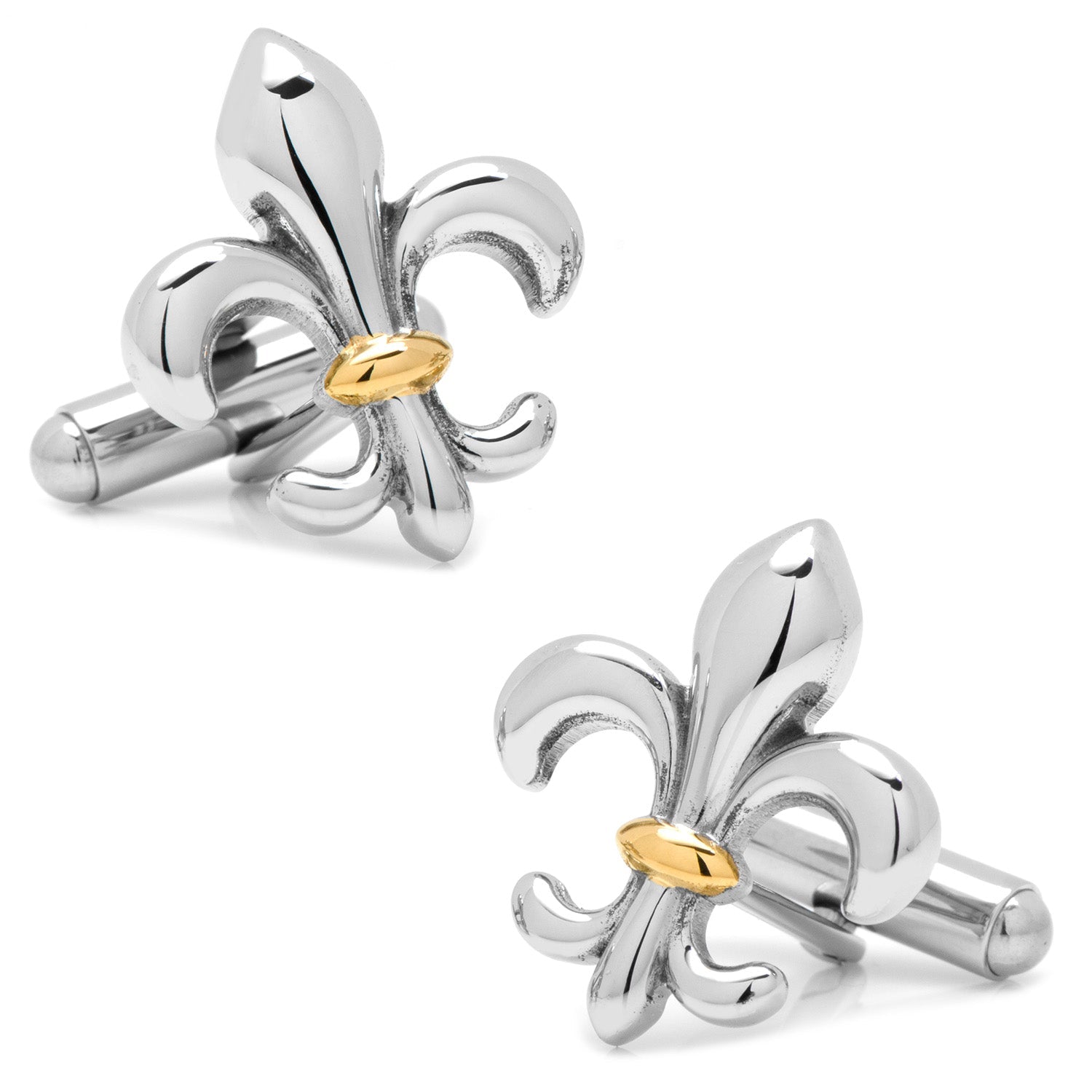 Sterling Silver Two-Tone Fleur De Lis Cufflinks969
