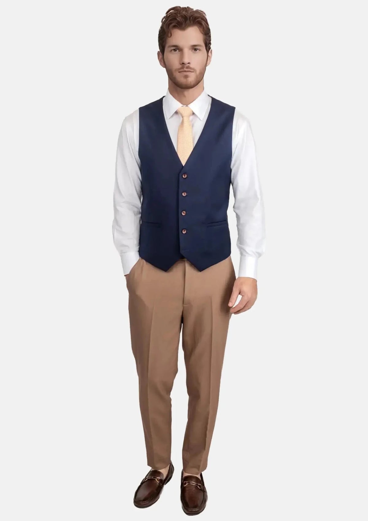 Stratos Blue Mohair Vest - SARTORO462