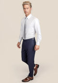 Stratos Blue Sharkskin Pants - SARTORO