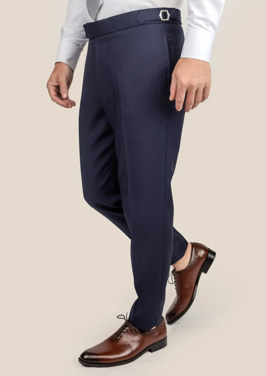 Stratos Blue Sharkskin Pants - SARTORO