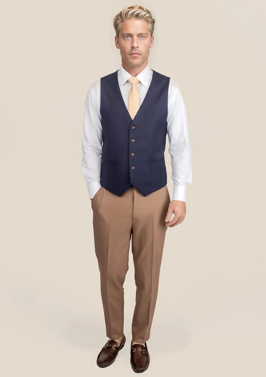 Stratos Blue Sharkskin Vest - SARTORO