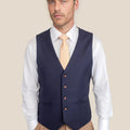 Stratos Blue Sharkskin Vest - SARTORO