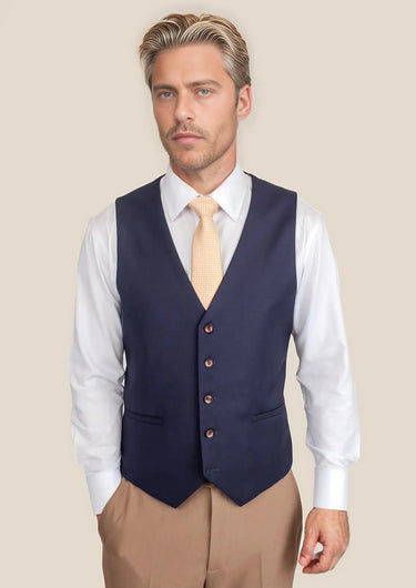 Stratos Blue Sharkskin Vest - SARTORO