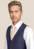 Stratos Blue Sharkskin Vest - SARTORO