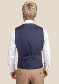 Stratos Blue Sharkskin Vest - SARTORO