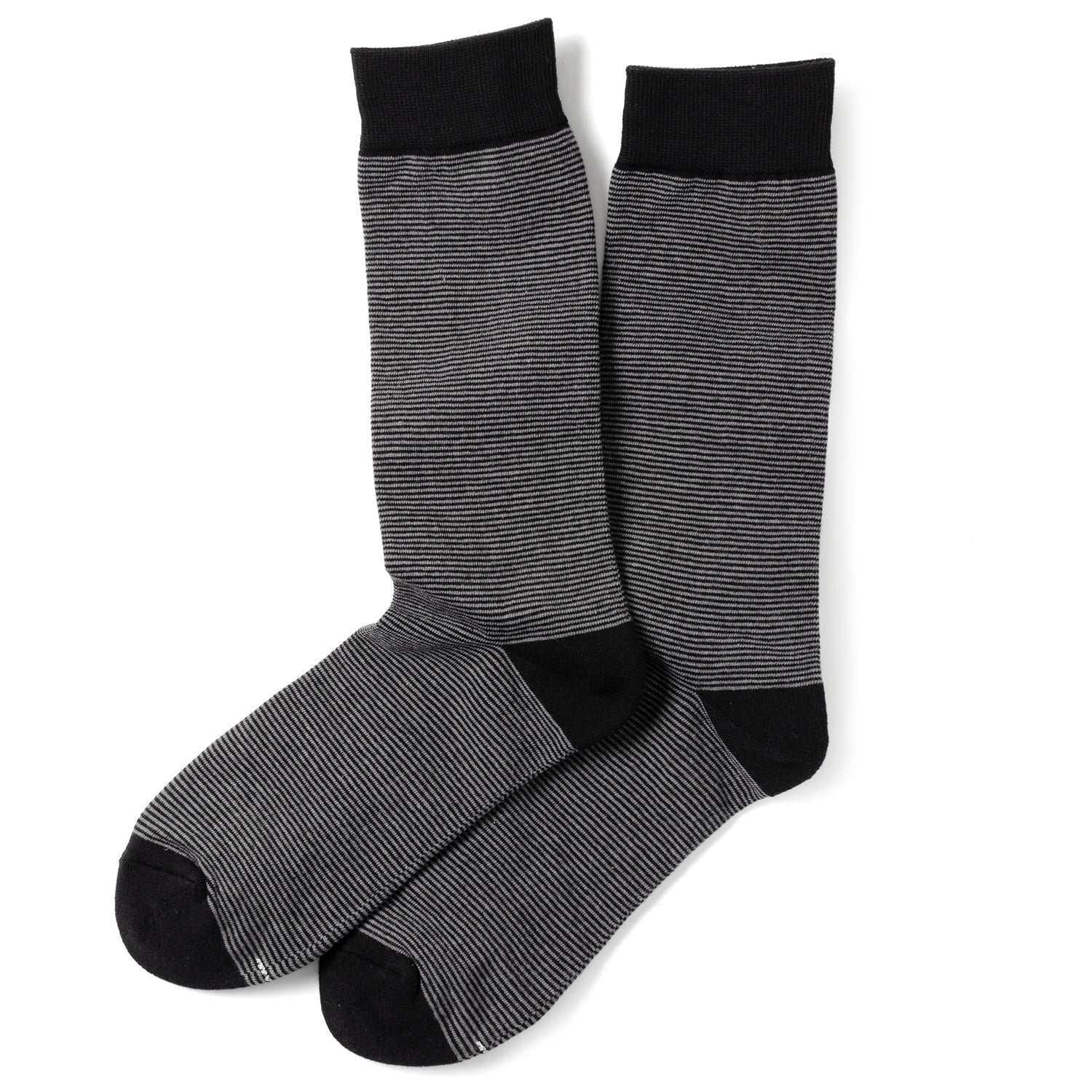 Striped Gray Black Men's Socks - SARTORO629