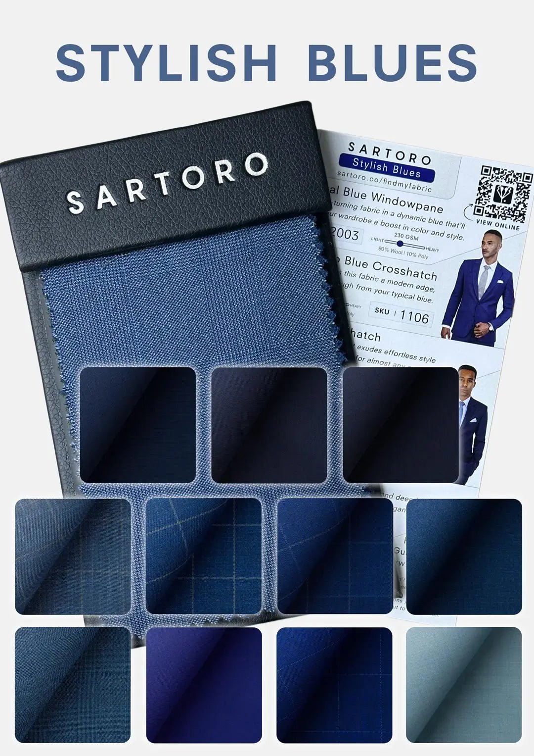 Stylish Blues Swatch Set - SARTORO